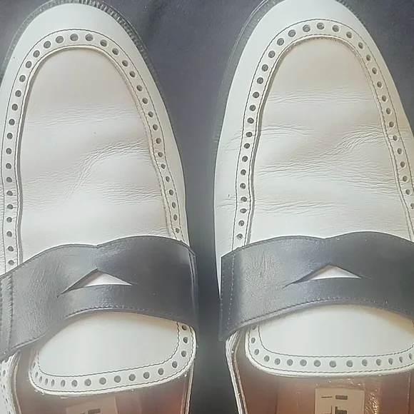 Fratelli Rossetti White Black Italian Leather Loafers Size 36 Or 5.5 US - Picture 10 of 11